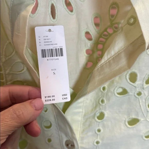 ANTHROPOLOGIE CUT OUT MINI SHIRT DRESS WITH LINING NWT SIZE SMALL - Picture 5 of 7